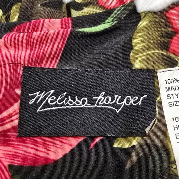 Melissa Harper Tropical Floral Waist Tie Wrap Dress Sz 8 - Picture 7 of 9
